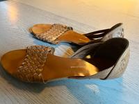Leder Cox Ballerina Loafer Sandale geflochten flecht 40/41 Cognac Schleswig-Holstein - Hartenholm Vorschau
