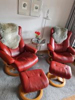 ● 2 Stressless Sessel mit Hocker ● Leder ● rot ● Nordfriesland - Hattstedt Vorschau