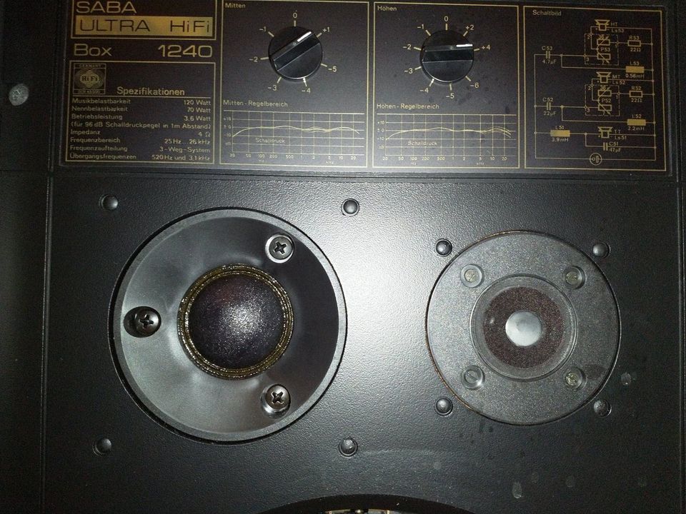 2 Lautsprecher SABA Ultra HiFi Box 1240 mit kaputten Sicken in Nettetal
