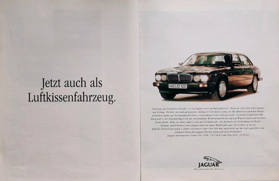 Jaguar XJ 40 Reklame Berichte XJ6 XJ12 Sovereign 4,0 Arden in Hanau