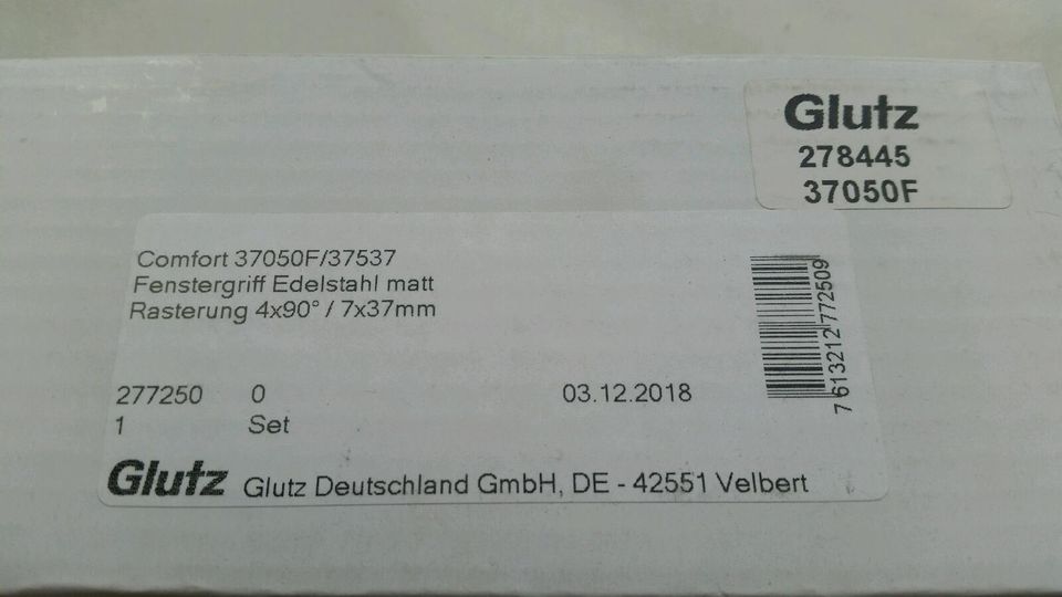 Glutz Fenstergriff Edelstahl neu*❌❌ in Leipzig