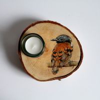 Teelichthalter mit Motiv für die Herbstzeit Holz und Glas Nordrhein-Westfalen - Herford Vorschau