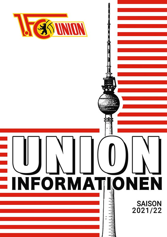 1. FC Union Stadionheft und Union-Informationen aus dem Jahr 2021 in Berlin