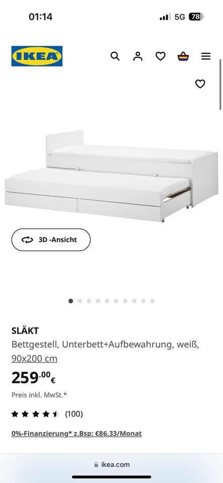 Ikea Bett für Jugendliche / Kinder / Gäste in Berlin