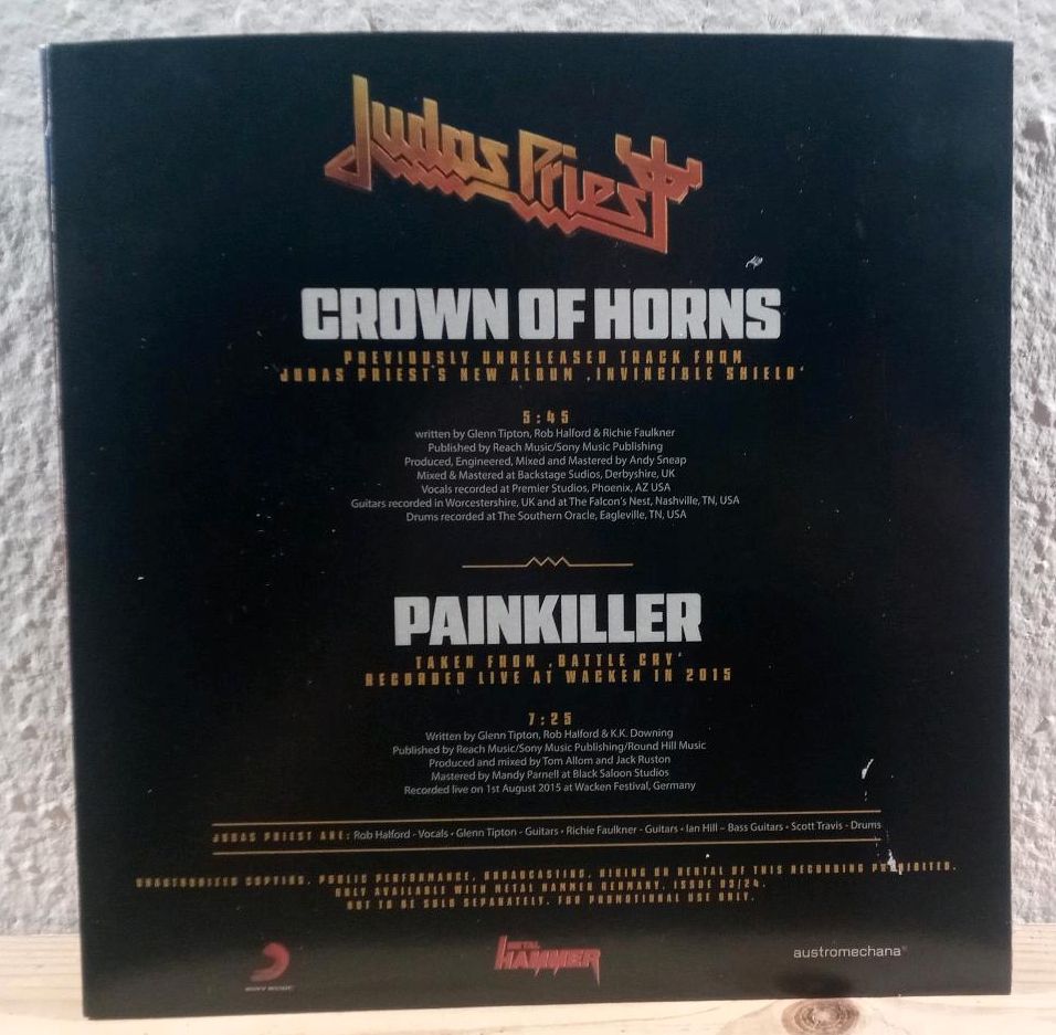 Judas Priest - Crown of Horns / Pain 7" Vinyl Heavy Metal in Löbau