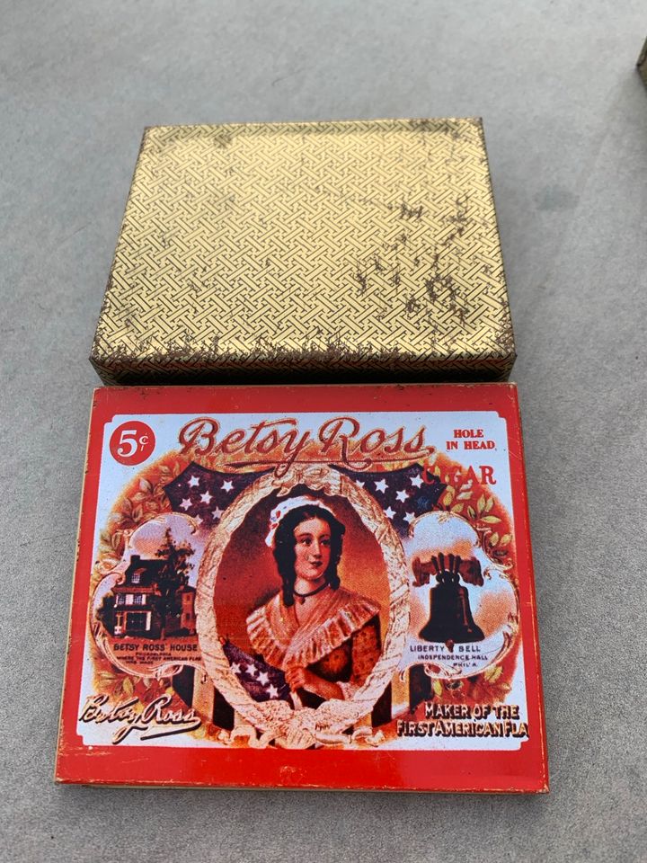 Antike Betsy Ross Zigaretten Dose Büchse Cigars Vintage in Besigheim