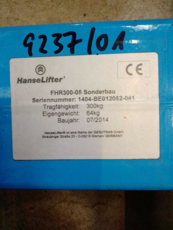 Hanselifter FHR300-05 Fassheber 300 kg Hebehilfe für 208L DIN in Borken