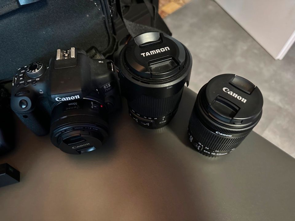 Canon EOS 750D + Tasche + 55mm + Tamron 200mm + 50mm + Zubehör in Ibbenbüren
