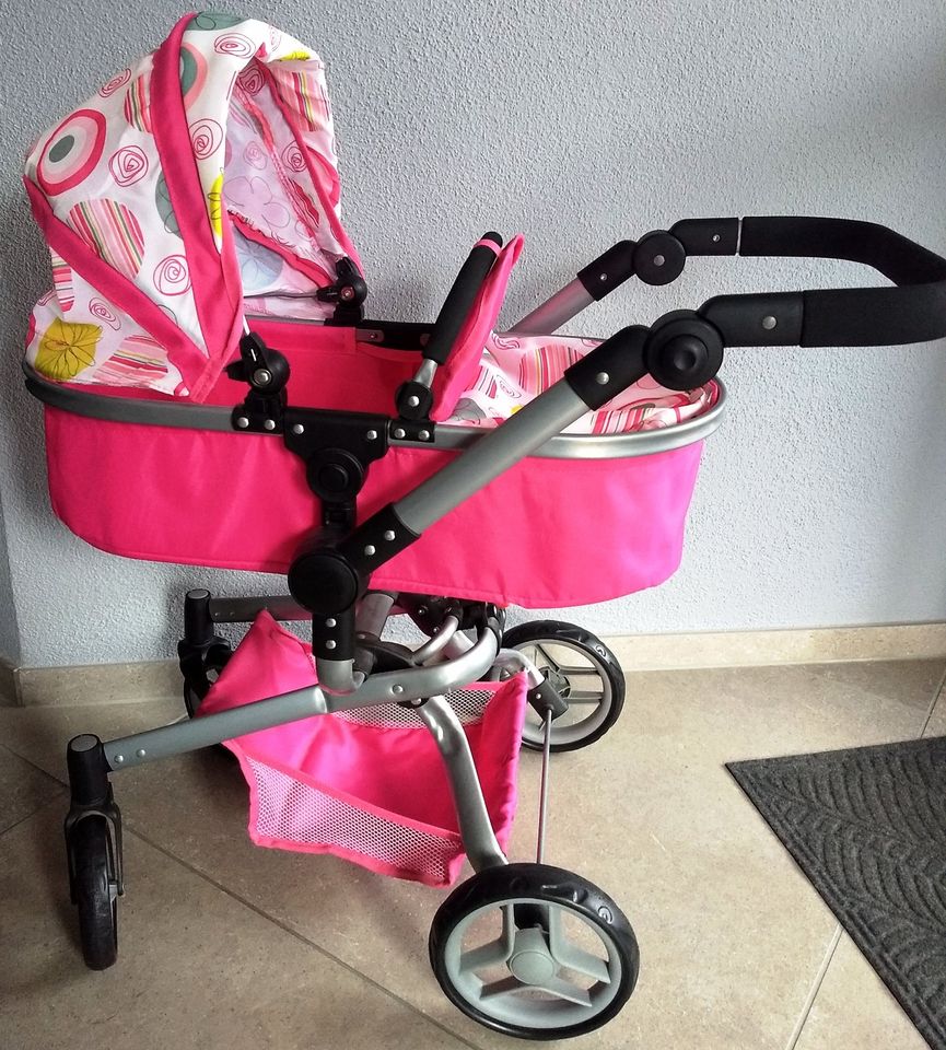 CHIC2000 Kombi-Puppenwagen Yolo, Pink, mit schwenkbaren Rädern in Großostheim
