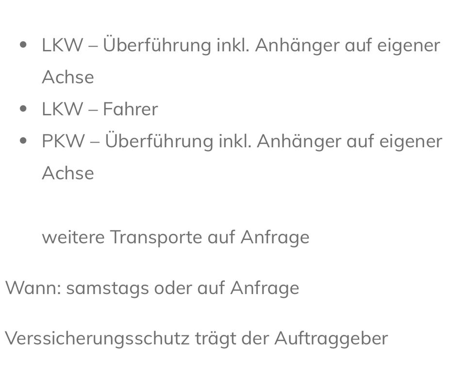 Fahrzeugüberführungen & Transportdienstleistungen in Neuburg am Rhein