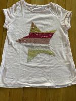 Pailletten T-Shirt H&M Größe 134/140 rosa mit Stern Nordrhein-Westfalen - Monheim am Rhein Vorschau