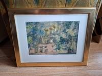 Bild / Kunst, Aquarell?, Künstlerrahmen, signiert, Ansicht Kirche Innenstadt - Köln Altstadt Vorschau