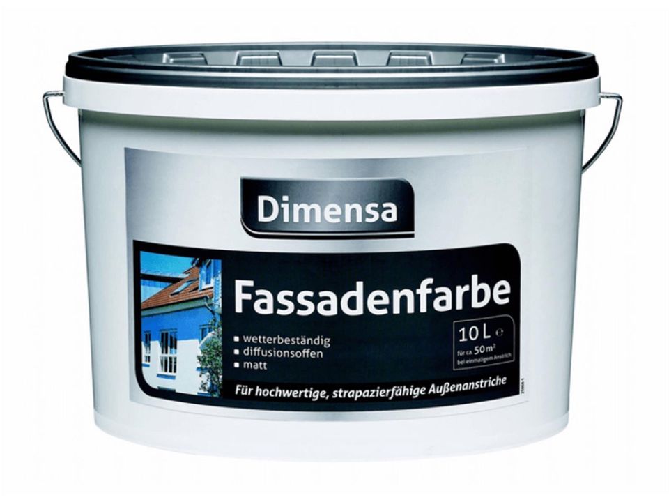 "Dimensa Fassadenfarbe 10 L" weiß in Morsbach