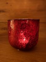 Teelichtglas rot silber Dekoglas Wohnaccessoire Lichtentanne - Schönfels Gem Lichtentanne Vorschau