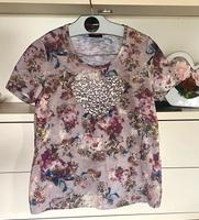 Taifun Shirt, Blumenprint mit Pailletten Herz, Größe 40 Bayern - Obernburg Vorschau