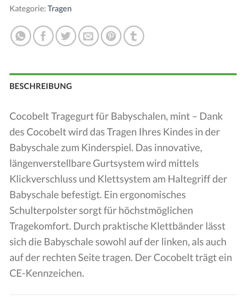 Cocobelt® Das Optimale Tragesystem, für deine Babyschale Maxicosi in Berlin