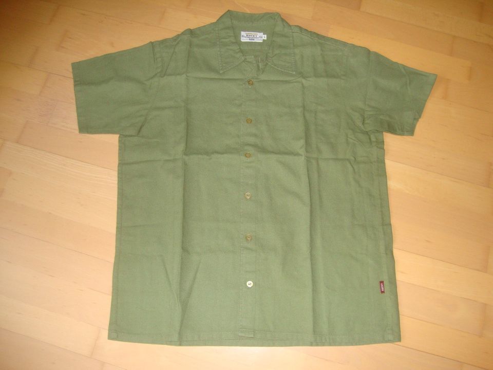 Vintage Rocky Herrenhemd Kurzärmel grün Gr. L * Top Zustand in Freiburg im Breisgau