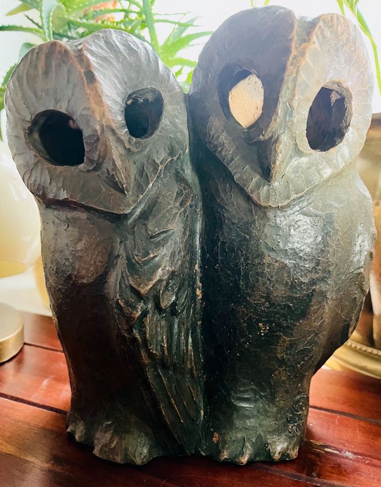 Alte Bronze Skulptur Eulen Vogel Eulenpaar 1959/60❇️3,4kg Top‼️ in Berlin