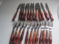 Besteck mit Holz Vintage  12 Messer 12 x Gabel Marke Tischfein Dortmund - Schüren Vorschau