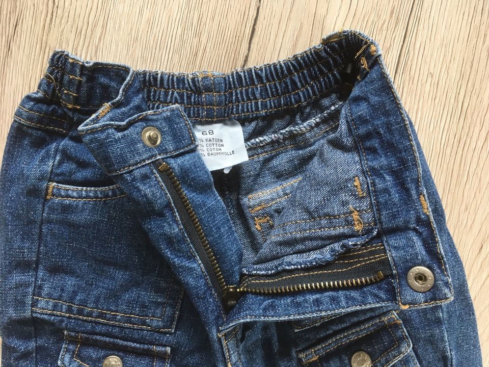 3 Jeans Hosen 68 verstellbar H&M 1 Stoffhose leicht gefüttert in Lengenfeld Vogtland