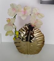 30 cm Kunstpflanze Orchidee Modern, weiße Blüten Vase Gold Baden-Württemberg - Crailsheim Vorschau