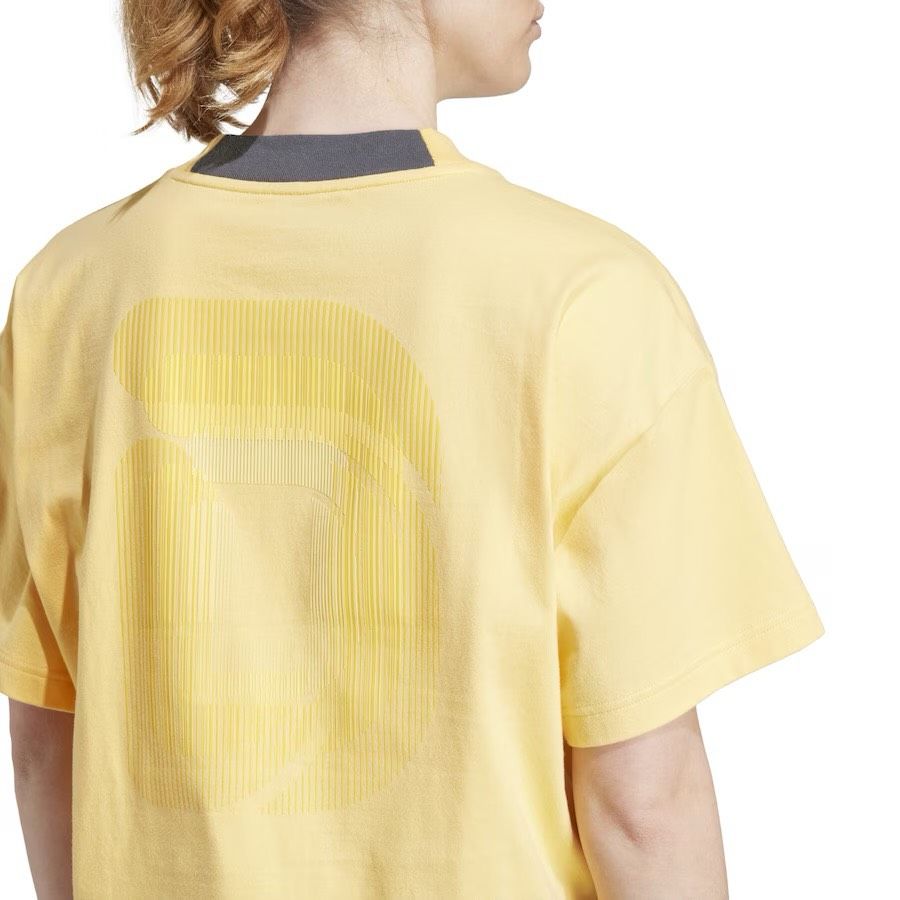 Team D Adidas Village Cropped T-Shirt – Gelb – Damen (ungetragen) in Herzebrock-Clarholz