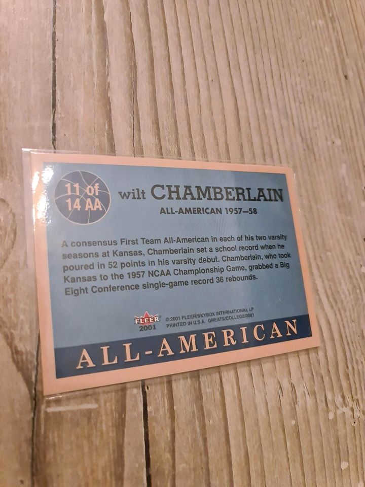 WILT CHAMBERLAIN 2001 Fleer Great of the game Insert Trading Card in Bremen