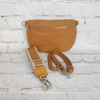 Crossbody Tasche Zusatzgurt Echt Leder Camel Handtasche Handbag Nordrhein-Westfalen - Zülpich Vorschau