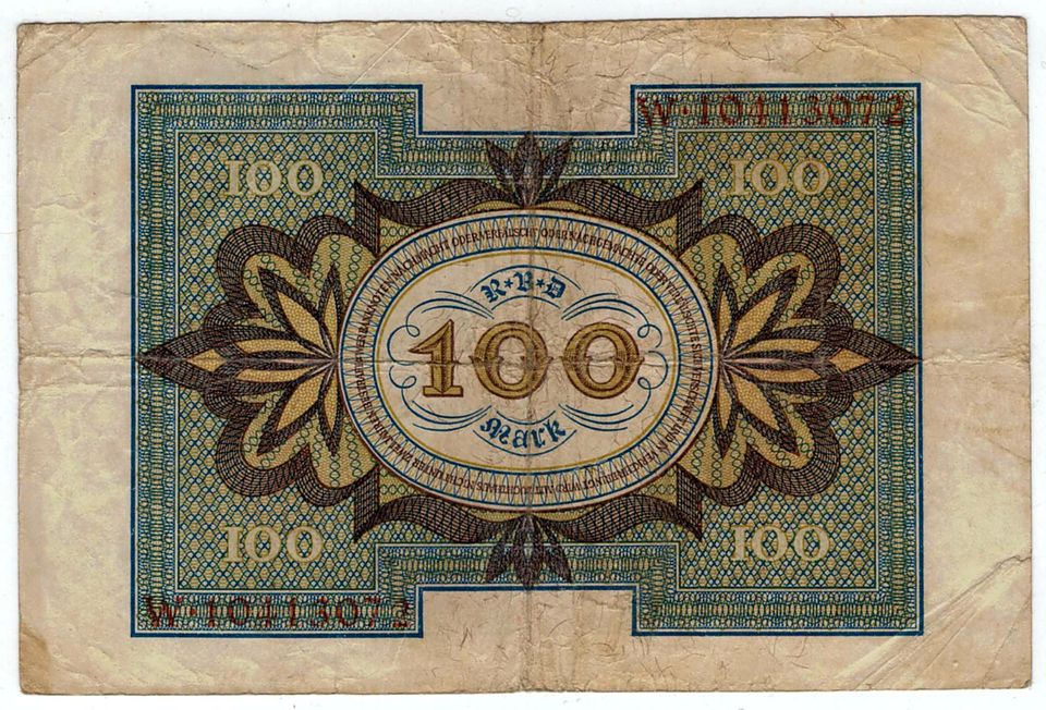 Reichsbanknote 100 Mark 1. November 1920 in Brandenburg an der Havel