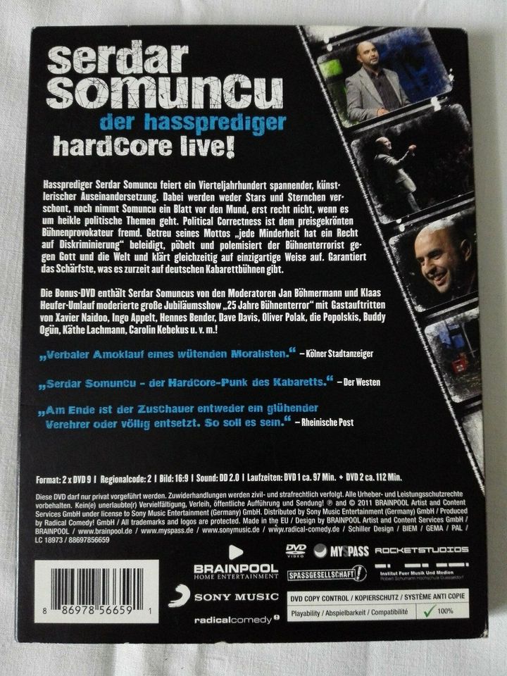 DVD Der Hassprediger-Hardcore Live von Serdar Somuncu,210 min in Berlin