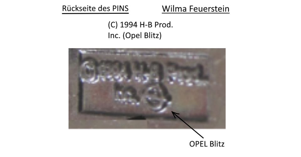 Seltener OPEL - PIN, Wilma Feuerstein, aus den 90-er Jahren in Dortmund