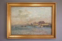 Ölgemälde Norddeutscher Hafen 1930er Industrie Impressionist Bild Münster (Westfalen) - Handorf Vorschau