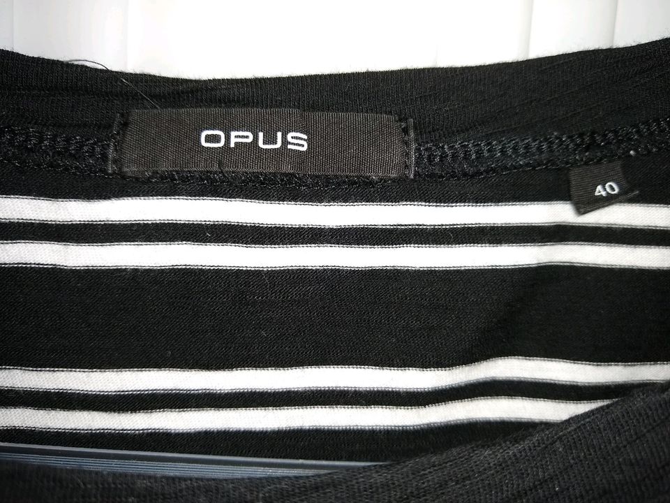 Opus Susetta Damen Oberteil gr.40 L schwarz weiß Streifen langarm in Grafenau