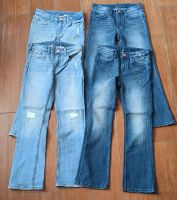 3 Jeanshosen, Marken H&M, Größen 128, Farben hellblau+dunkelblau Baden-Württemberg - Ellhofen Vorschau
