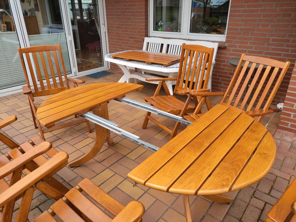 Solling Gartenmöbel Garnitur Tisch, Stühle, Liege Freizeitmöbel in Belm