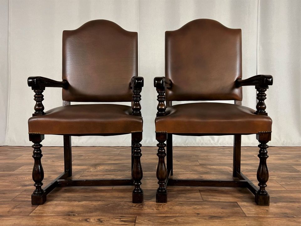 Antike Stühle Ledersessel Vintage Paar Sessel Englisch in Hüllhorst