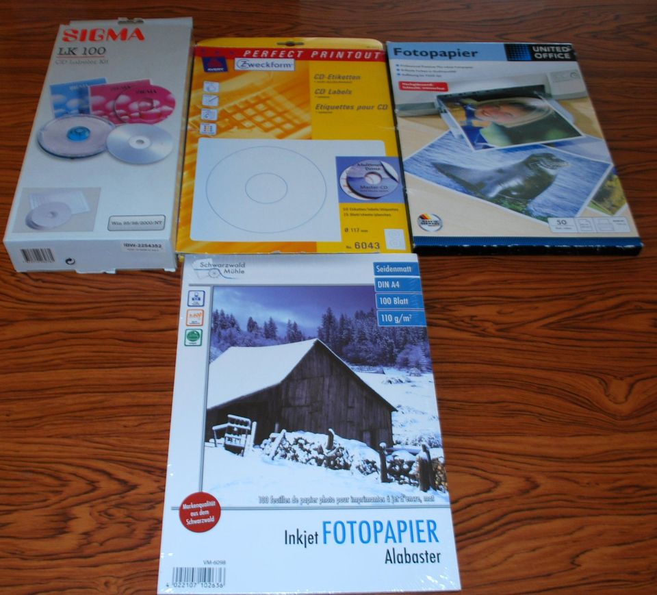 Fotopapier A4 110g + Fotopapier A4 280 g + Cd-Etiketten in Saarbrücken