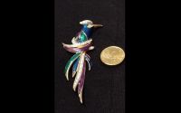 Brosche Kolibri oder Tropenvogel aus Emaille mit Strass - gut erh Wandsbek - Hamburg Eilbek Vorschau