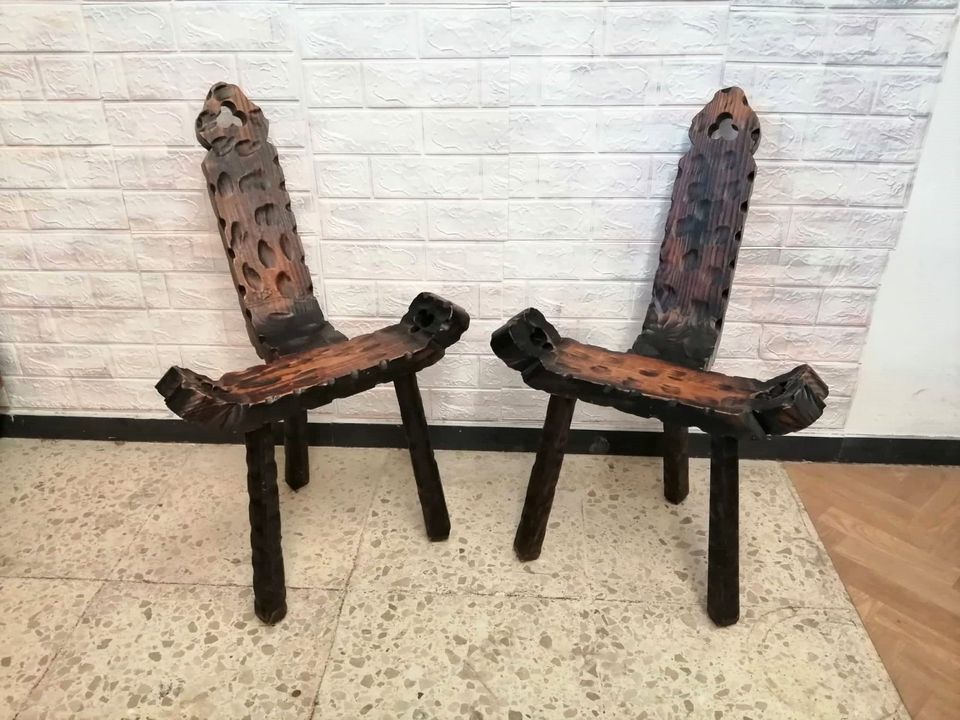 1 von 2 Gebärstuhl Antik Stil Stuhl Holz Hocker Birthing Chair in Taunusstein