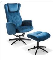 NEU, Sitzmöbel Sessel mit Hocker blau B:70cm, H:99cm, T:76cm Rheinland-Pfalz - Bad Kreuznach Vorschau