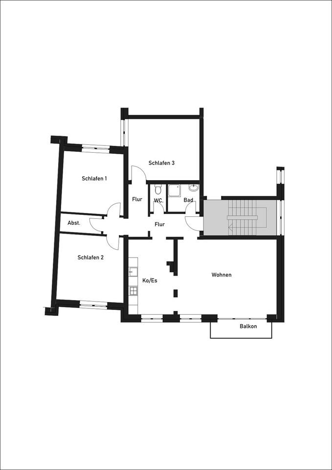 *MEZZO* - energetisch sanierte 4 Zimmer Wohnung mit Balkon und Küche in Aschaffenburg