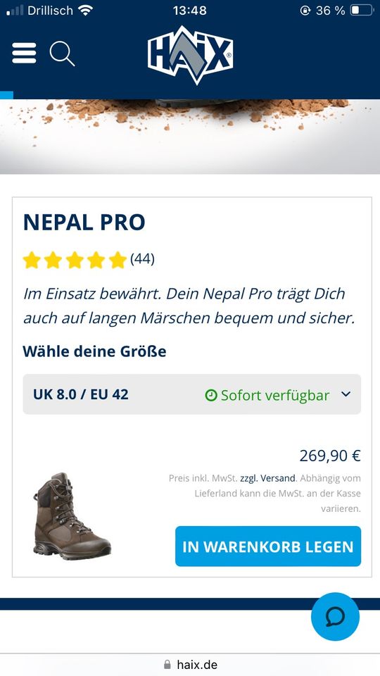 Haix Nepal Pro Stiefel Wanderschuhe in Riedlingen