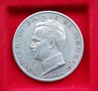 5 Francs Rainer III, Monaco, 1960, Silber ss-vzgl. Baden-Württemberg - Heidenheim an der Brenz Vorschau