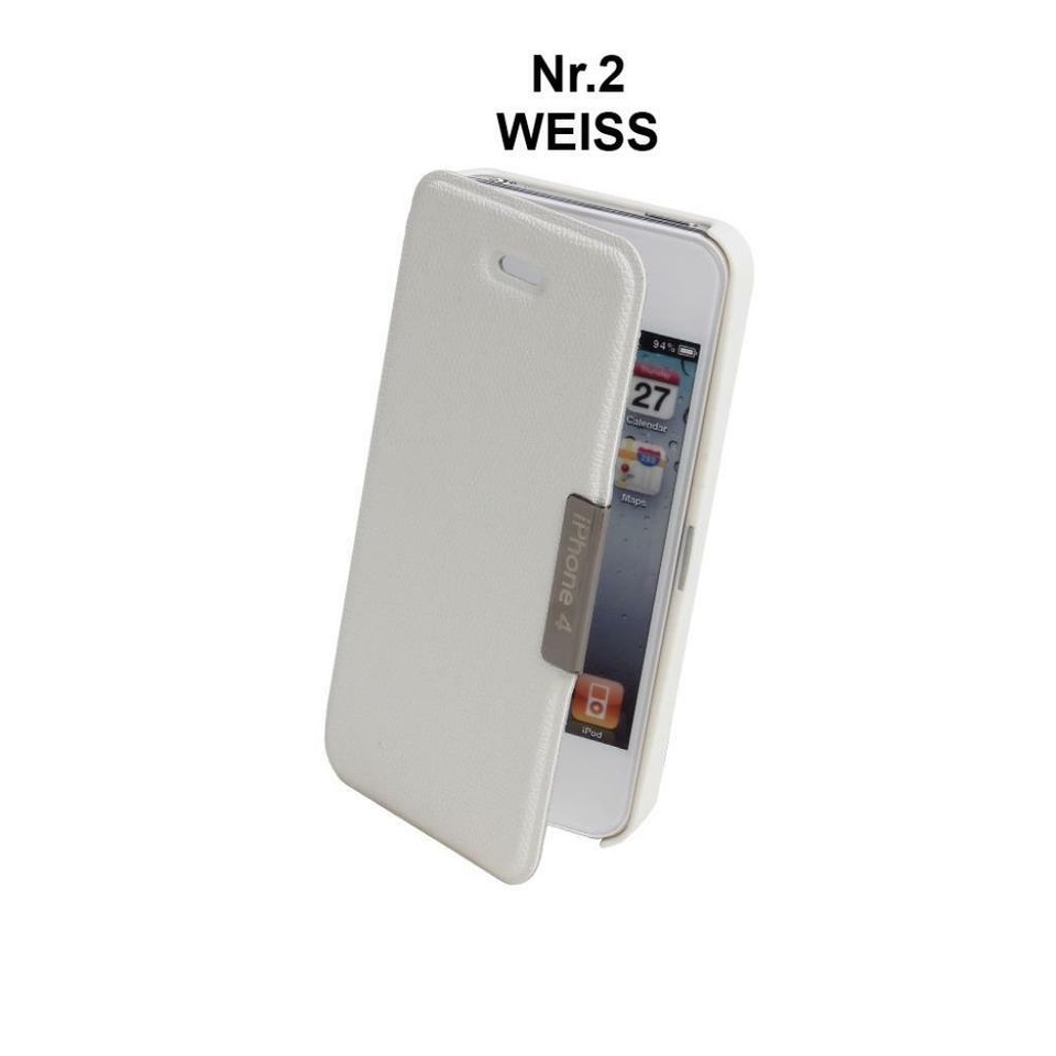 Tasche Schutz Hülle Flip Case Cover Etui für iPhone 4 4S 4G in Bornhöved