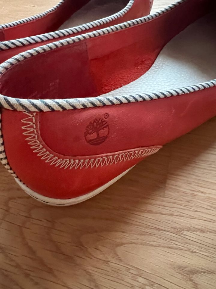 Timberland Earthkeepers Ballerinas Schuhe  rot Leder 38,5 8W in Regensburg