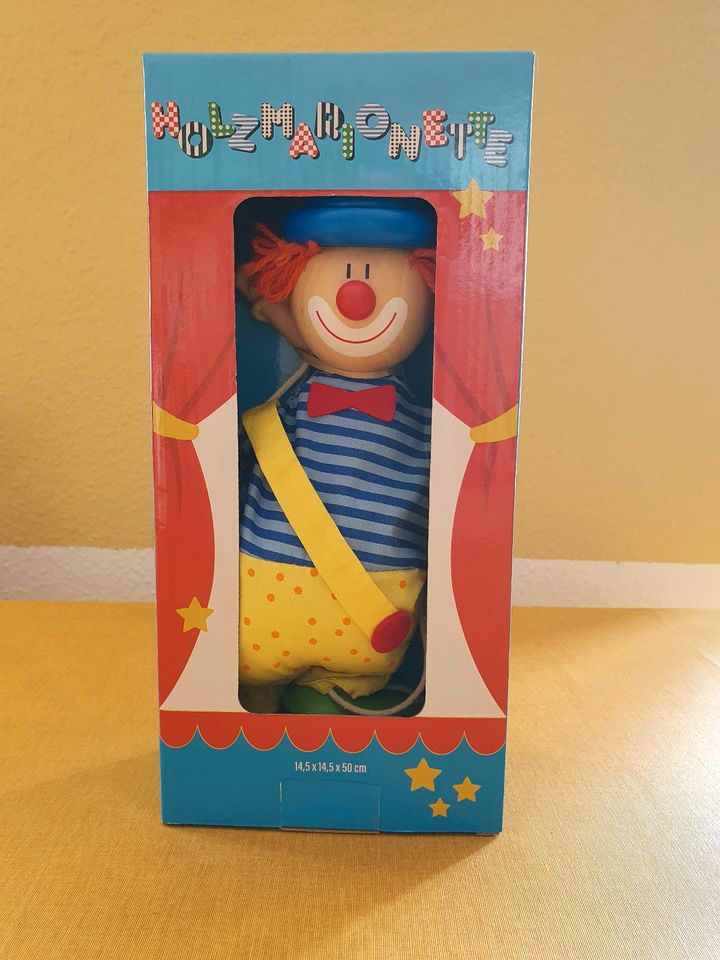 Marionette Holz Puppe Clown 50cm NEU in Dresden