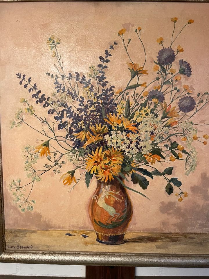 Fritz Osswald(1878-1966) Ölgemälde Feldblumen Großformat in Quickborn