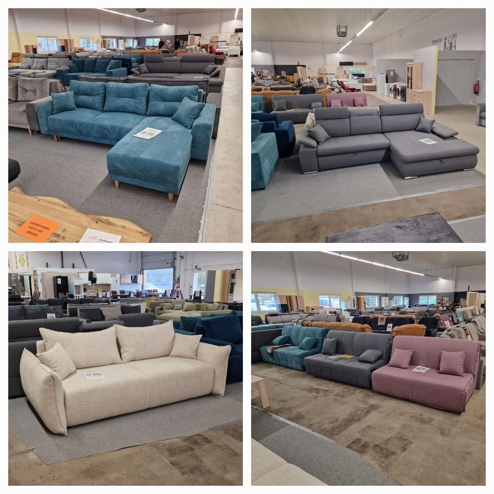 0% FINANZIERUNG  SONDERANGEBOT - MODERNE ECKCOUCH mit RELAXFUKTION COUCH SCHLAFFUNKTION CORD SOFA CORDBEZUG SESSEL HOCKER in Pampow