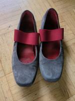 Think FOI 39 Ballerina grau rot Gummizug Schuh Leder Hessen - Kassel Vorschau
