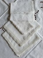 5 alte weiße Taschentücher aus Nachlass, 3 x umhäkelt, Handarbeit Nordrhein-Westfalen - Korschenbroich Vorschau